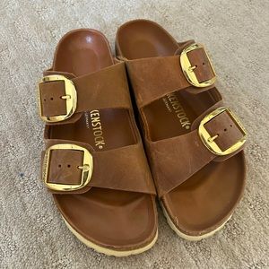 Birkenstock Arizona Big Buckle Sandals- Cognac- Size 39